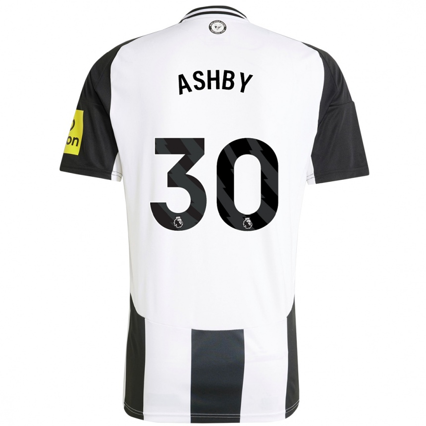 Kids Football Harrison Ashby #30 White Black Home Jersey 2024/25 T-Shirt Uk