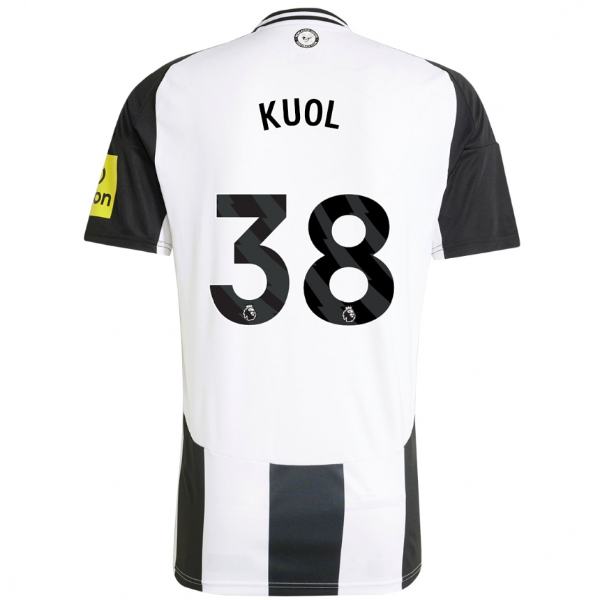 Kids Football Garang Kuol #38 White Black Home Jersey 2024/25 T-Shirt Uk