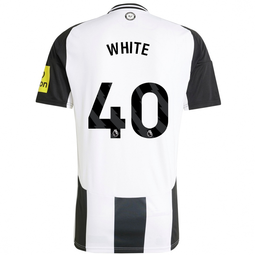 Kids Football Joe White #40 White Black Home Jersey 2024/25 T-Shirt Uk