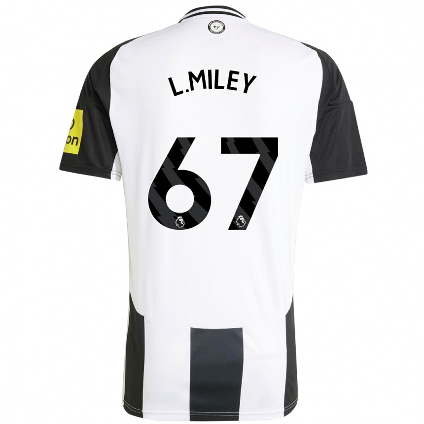 Kids Football Lewis Miley #67 White Black Home Jersey 2024/25 T-Shirt Uk