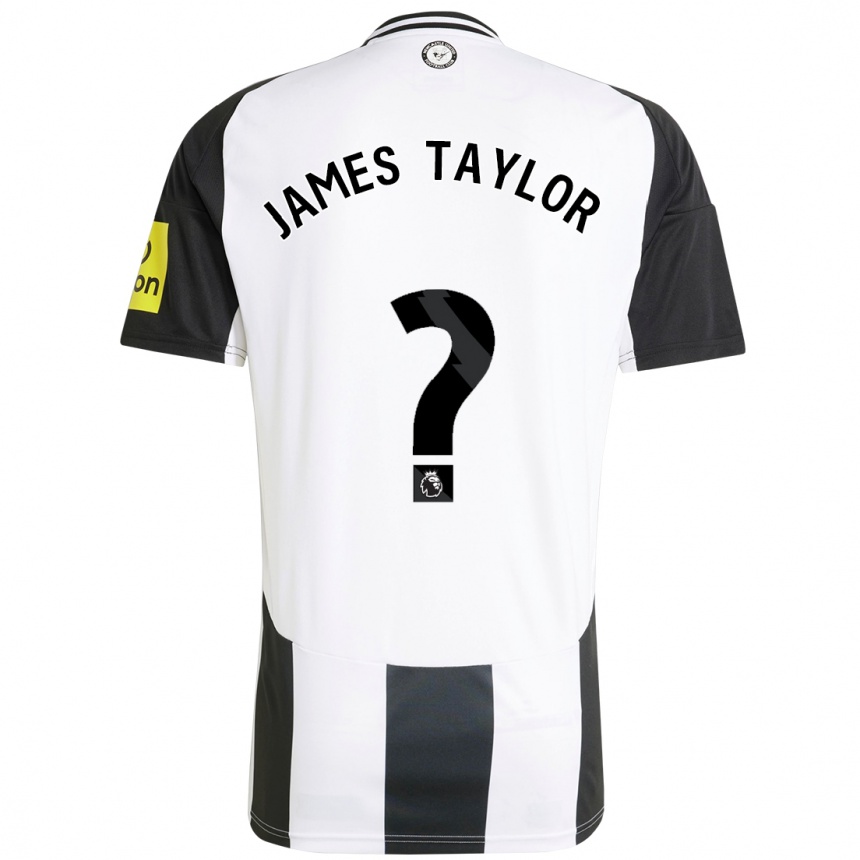 Kids Football James Taylor #0 White Black Home Jersey 2024/25 T-Shirt Uk