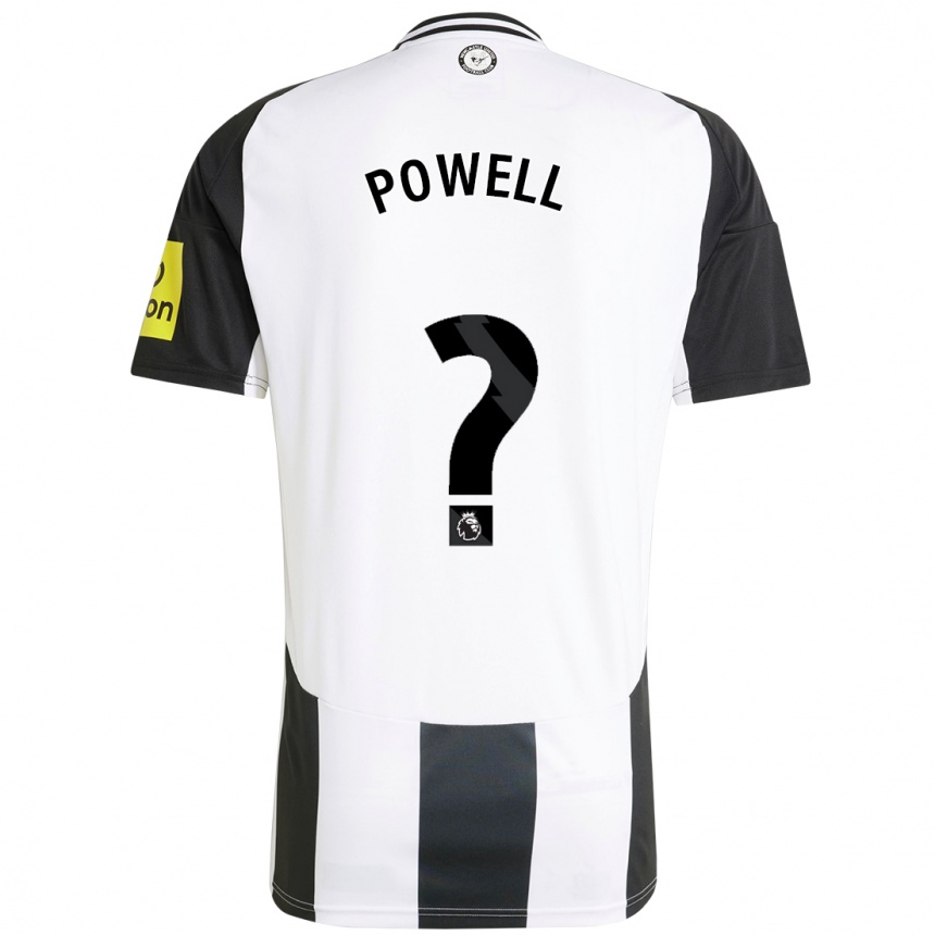 Kids Football Harry Powell #0 White Black Home Jersey 2024/25 T-Shirt Uk