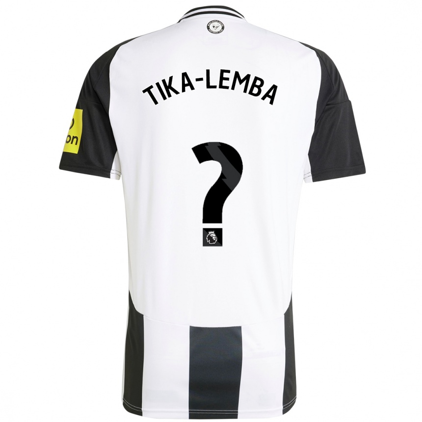 Kids Football Ezra Tika-Lemba #0 White Black Home Jersey 2024/25 T-Shirt Uk