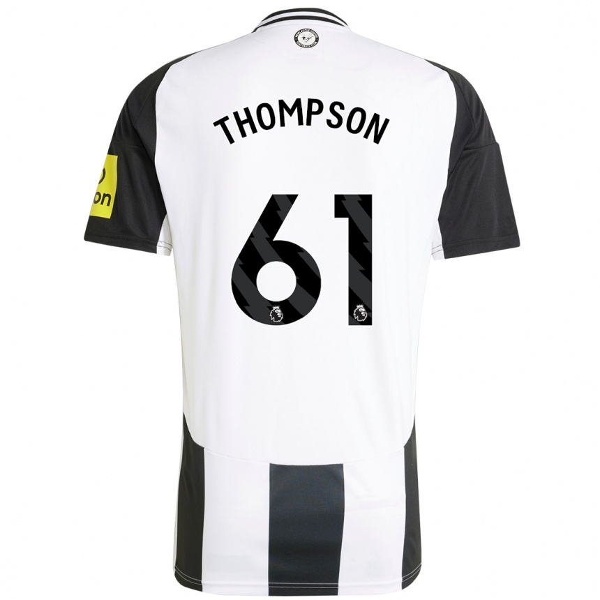 Kids Football Max Thompson #61 White Black Home Jersey 2024/25 T-Shirt Uk