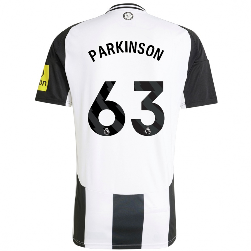 Kids Football Ben Parkinson #63 White Black Home Jersey 2024/25 T-Shirt Uk