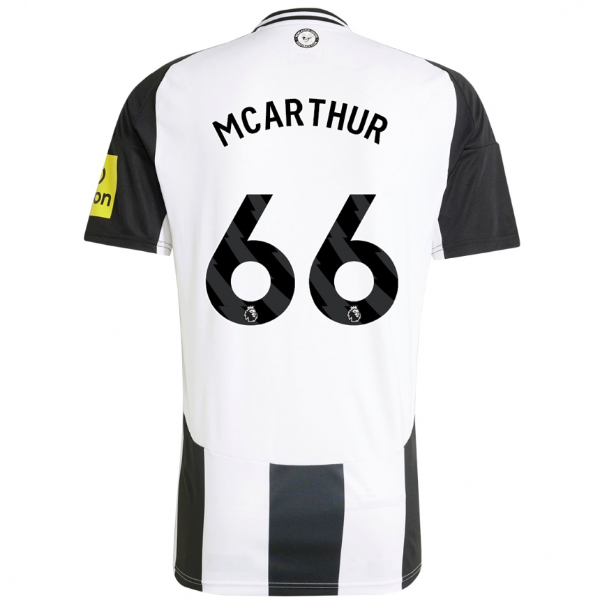 Kids Football Charlie Mcarthur #66 White Black Home Jersey 2024/25 T-Shirt Uk