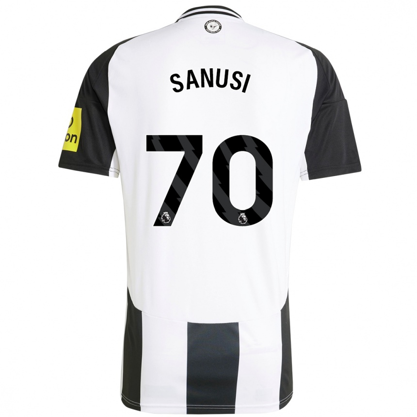 Kids Football Trevan Sanusi #70 White Black Home Jersey 2024/25 T-Shirt Uk