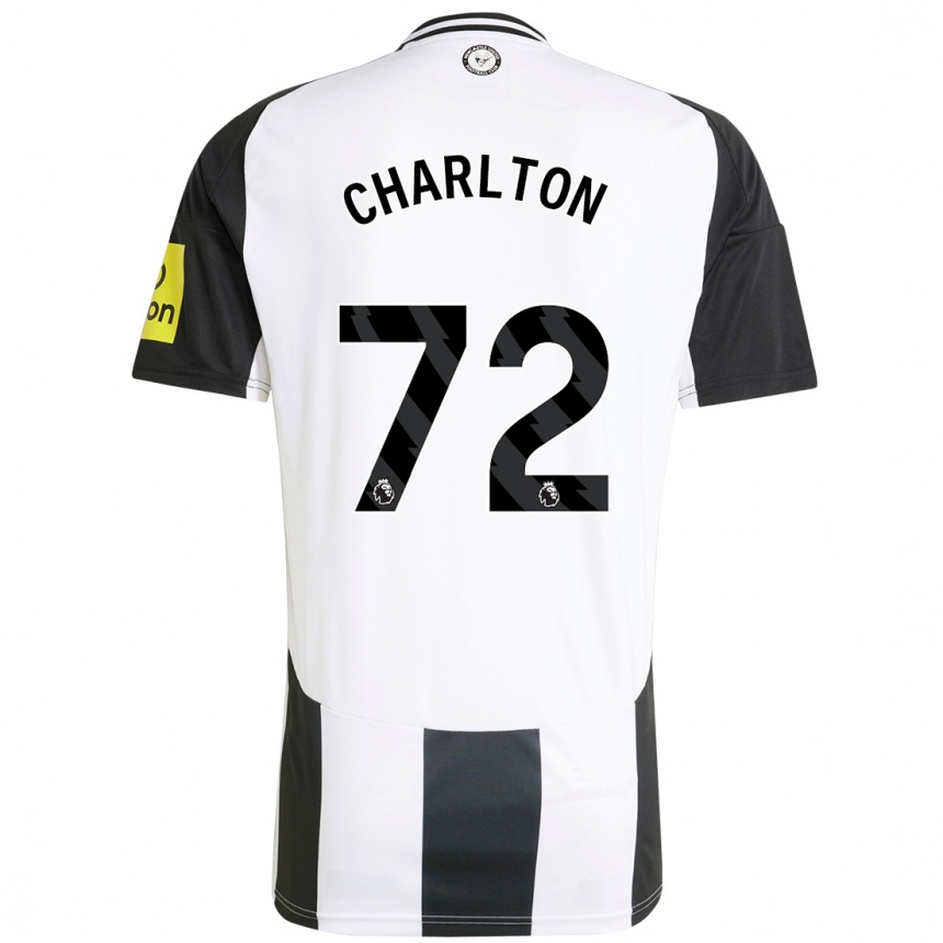 Kids Football Dylan Charlton #72 White Black Home Jersey 2024/25 T-Shirt Uk