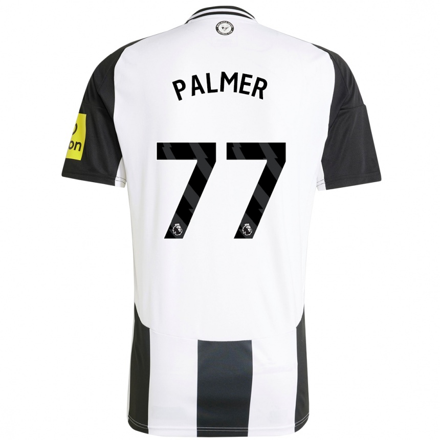 Kids Football Darren Palmer #77 White Black Home Jersey 2024/25 T-Shirt Uk