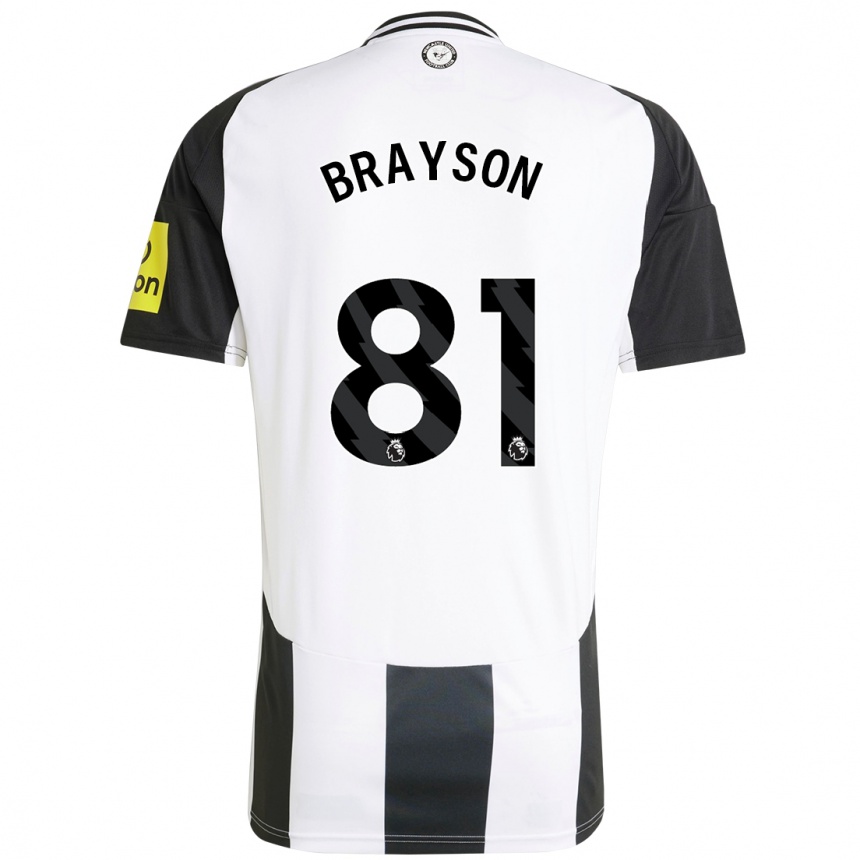 Kids Football Joe Brayson #81 White Black Home Jersey 2024/25 T-Shirt Uk