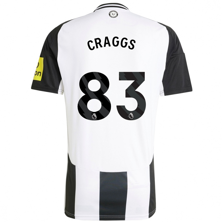 Kids Football Luke Craggs #83 White Black Home Jersey 2024/25 T-Shirt Uk