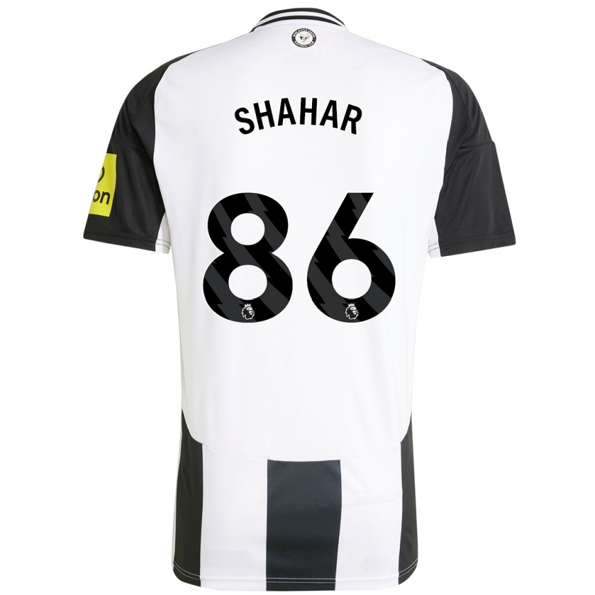 Kids Football Leo Shahar #86 White Black Home Jersey 2024/25 T-Shirt Uk