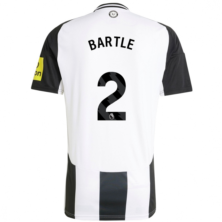 Kids Football Jodie Bartle #2 White Black Home Jersey 2024/25 T-Shirt Uk