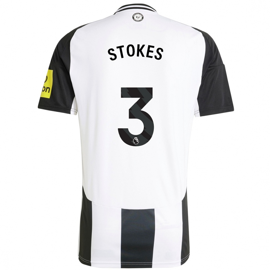 Kids Football Demi Stokes #3 White Black Home Jersey 2024/25 T-Shirt Uk