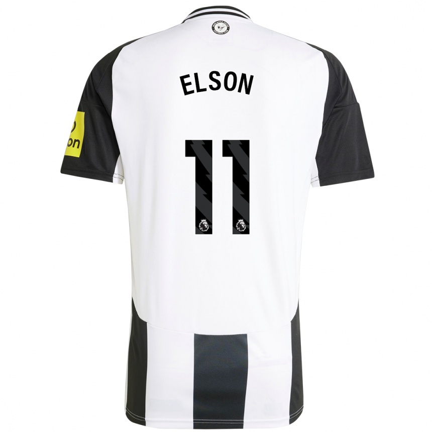 Kids Football Kacie Elson #11 White Black Home Jersey 2024/25 T-Shirt Uk