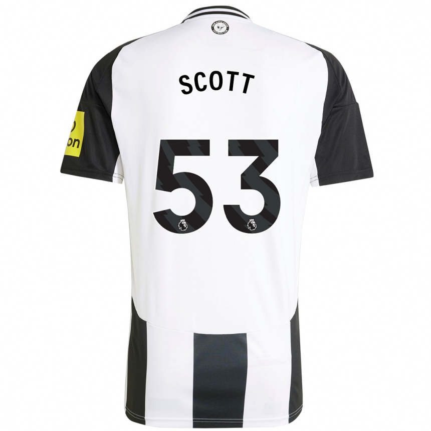 Kids Football Joshua Scott #53 White Black Home Jersey 2024/25 T-Shirt Uk