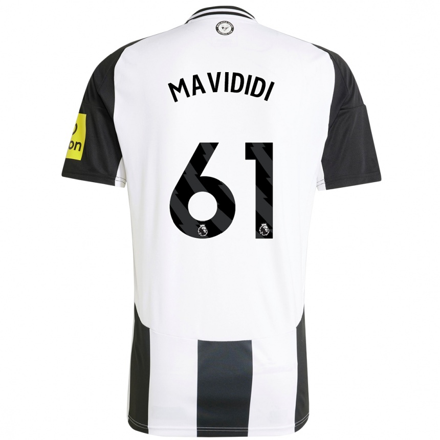 Kids Football Shaun Mavididi #61 White Black Home Jersey 2024/25 T-Shirt Uk