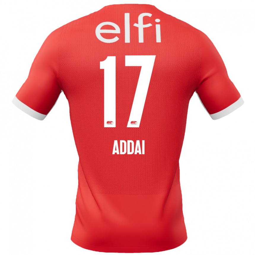 Kids Football Jayden Addai #17 Red White Home Jersey 2024/25 T-Shirt Uk