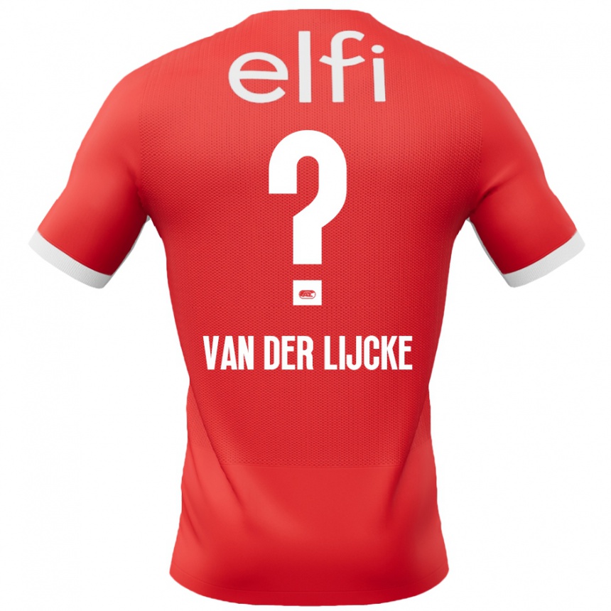 Kids Football Donny Van Der Lijcke #0 Red White Home Jersey 2024/25 T-Shirt Uk