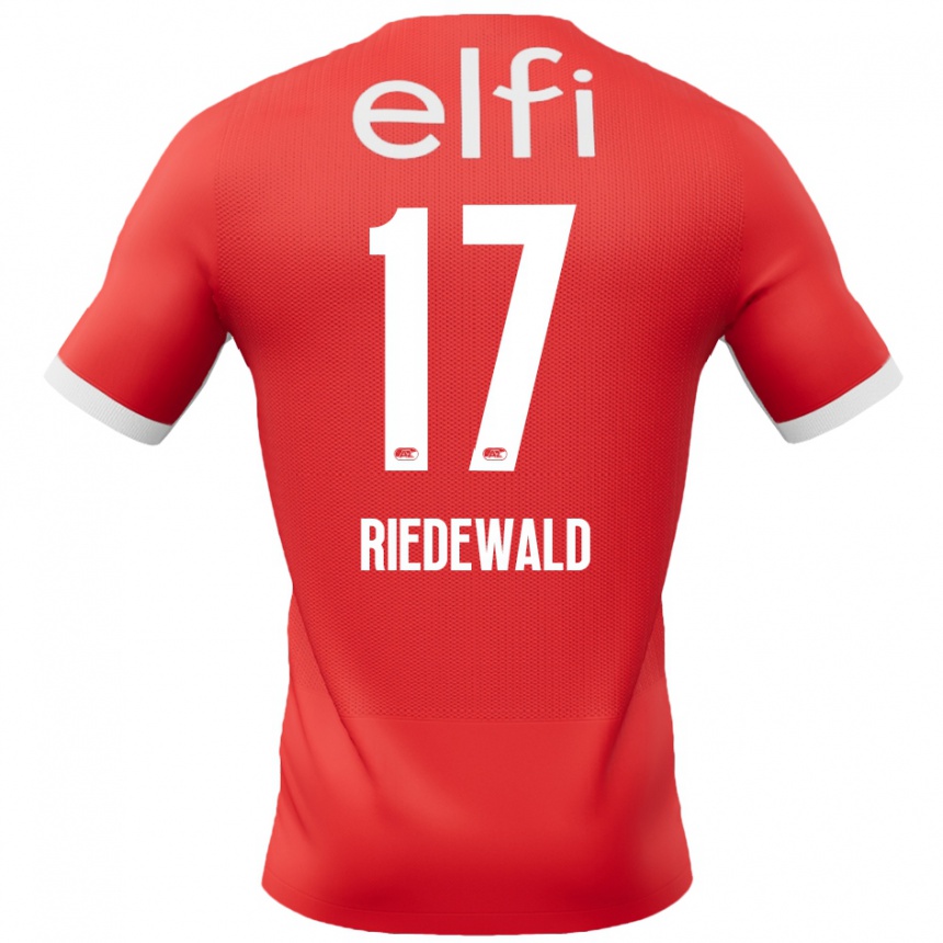 Kids Football Kenzo Riedewald #17 Red White Home Jersey 2024/25 T-Shirt Uk