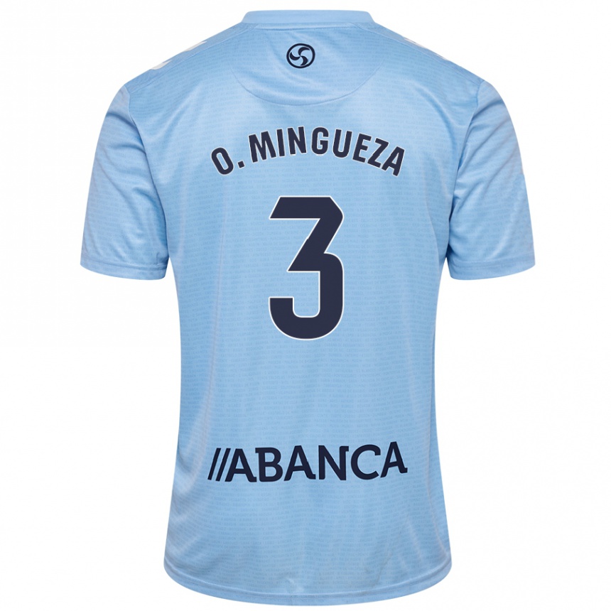 Kids Football Óscar Mingueza #3 Sky Blue Home Jersey 2024/25 T-Shirt Uk