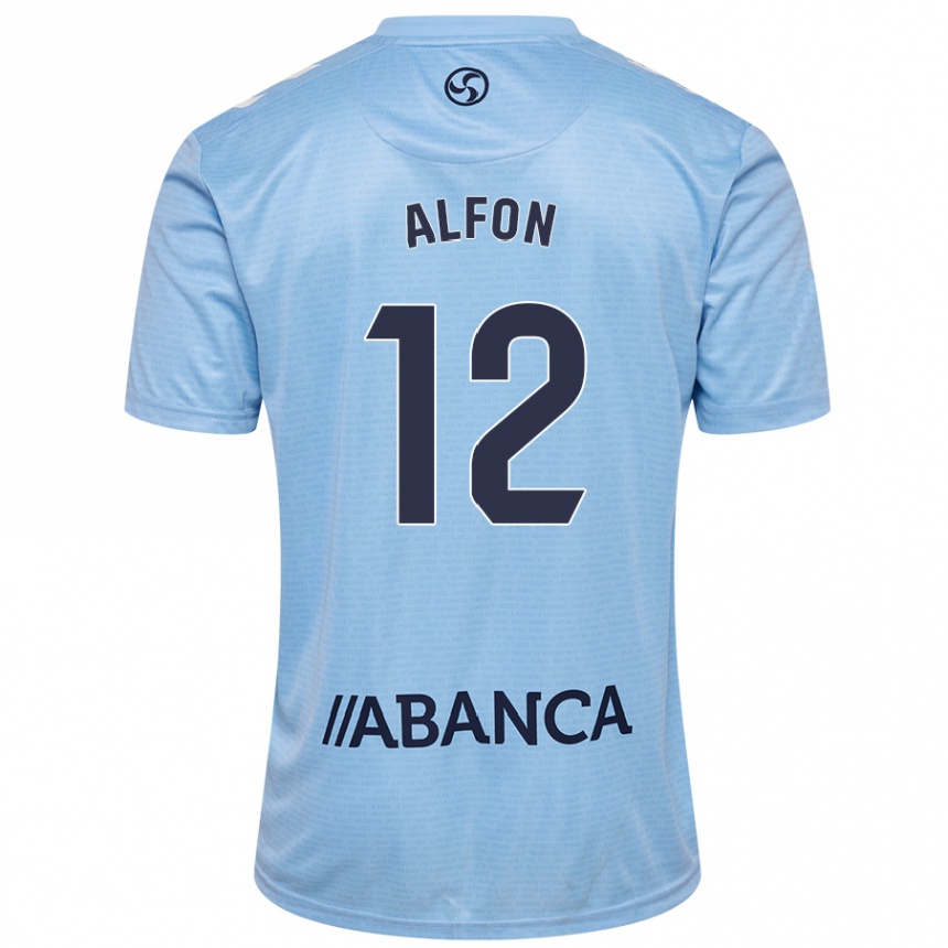 Kids Football Alfon González #12 Sky Blue Home Jersey 2024/25 T-Shirt Uk