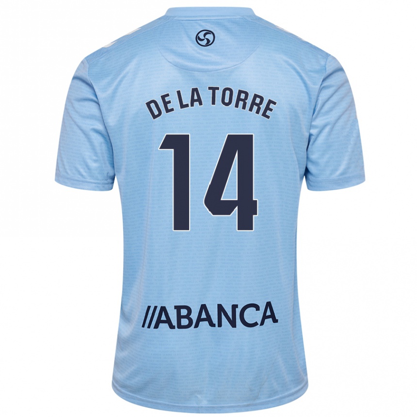 Kids Football Luca De La Torre #14 Sky Blue Home Jersey 2024/25 T-Shirt Uk