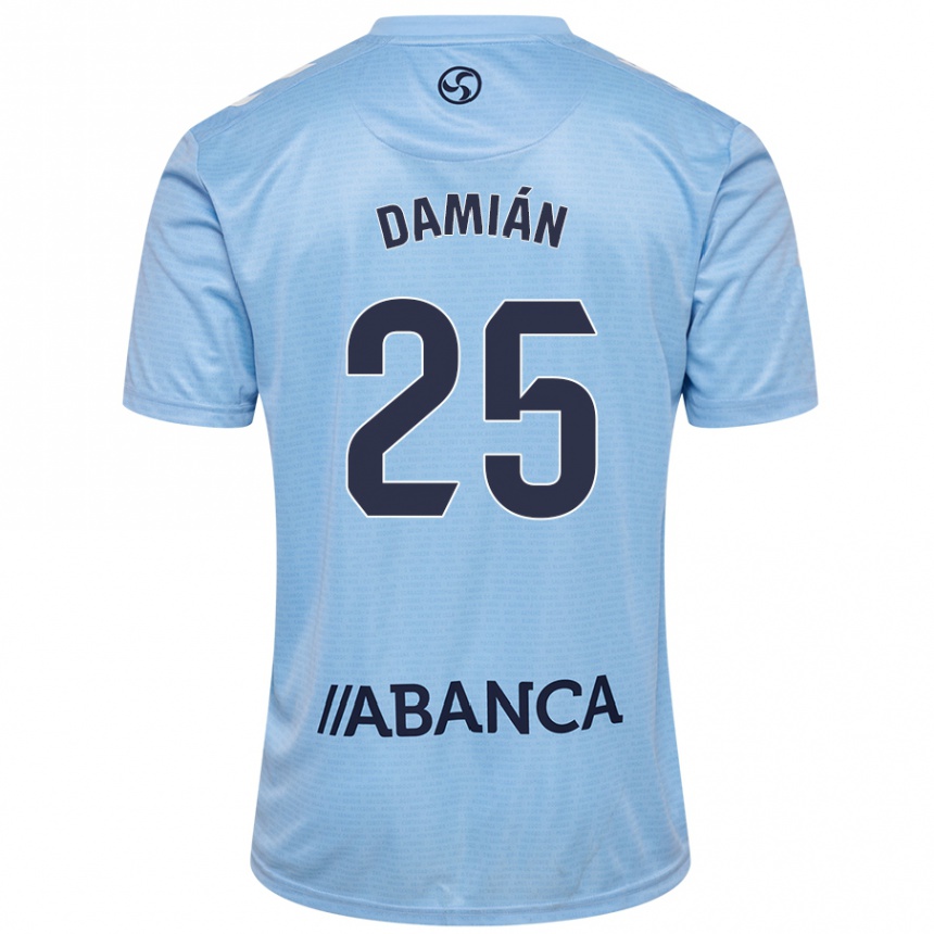 Kids Football Damián Rodríguez #25 Sky Blue Home Jersey 2024/25 T-Shirt Uk