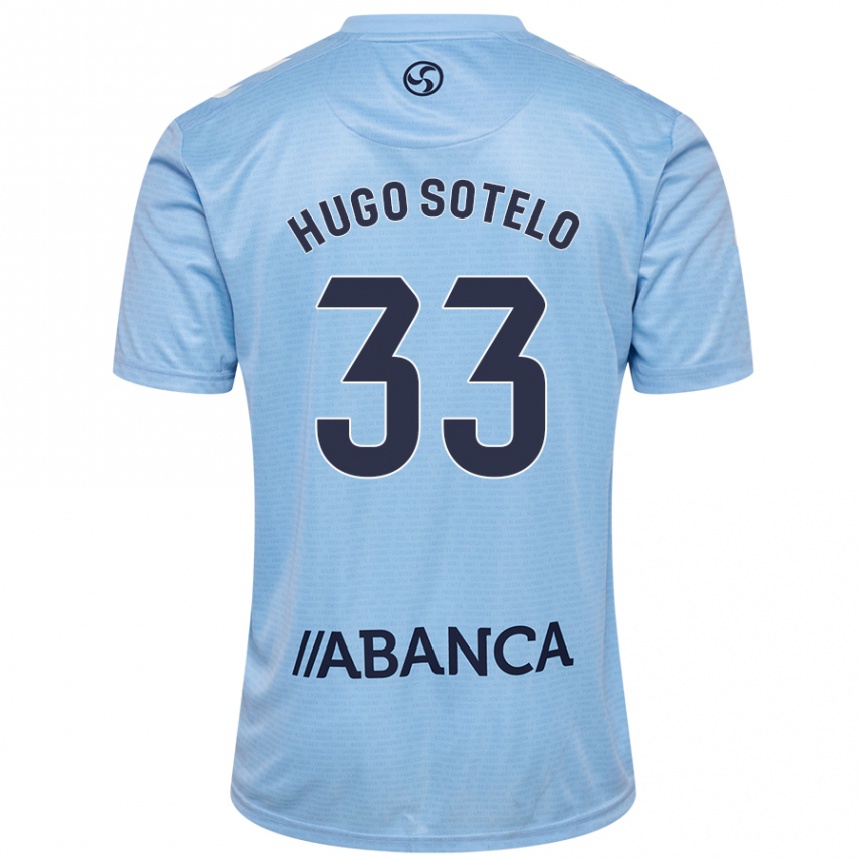 Kids Football Hugo Sotelo #33 Sky Blue Home Jersey 2024/25 T-Shirt Uk