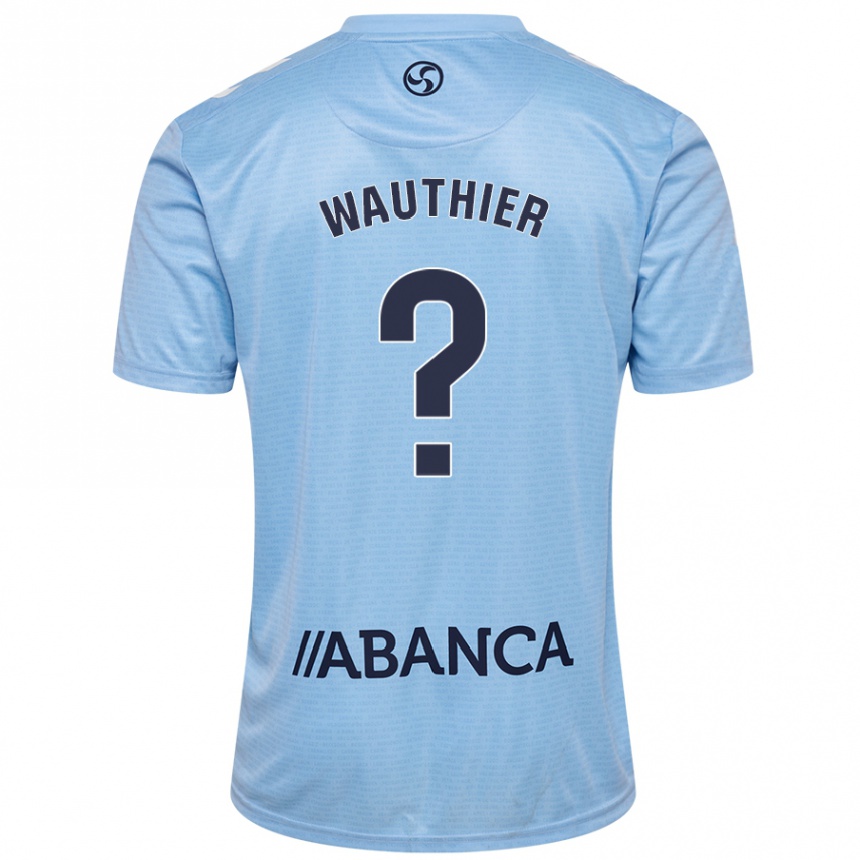 Kids Football Hugo Wauthier #0 Sky Blue Home Jersey 2024/25 T-Shirt Uk