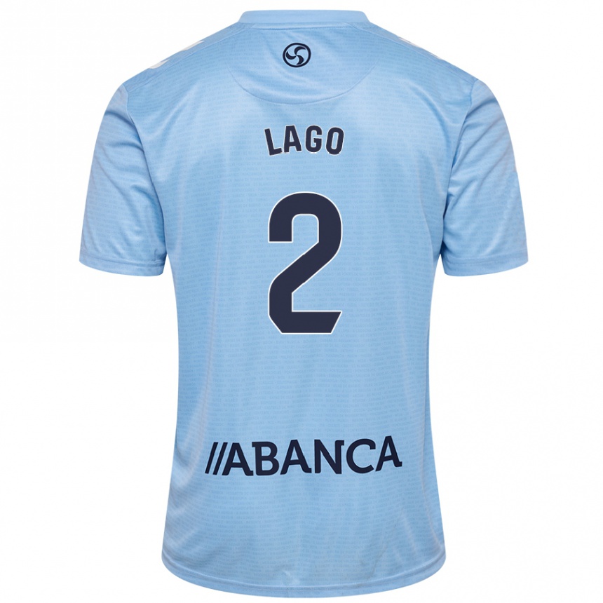 Kids Football Yoel Lago #2 Sky Blue Home Jersey 2024/25 T-Shirt Uk