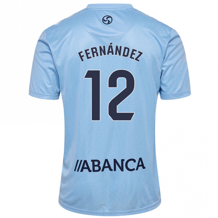 Kids Football Manu Fernández #12 Sky Blue Home Jersey 2024/25 T-Shirt Uk