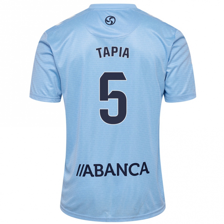 Kids Football Renato Tapia #5 Sky Blue Home Jersey 2024/25 T-Shirt Uk