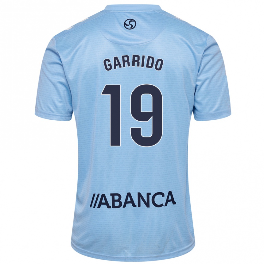 Kids Football Manu Garrido #19 Sky Blue Home Jersey 2024/25 T-Shirt Uk