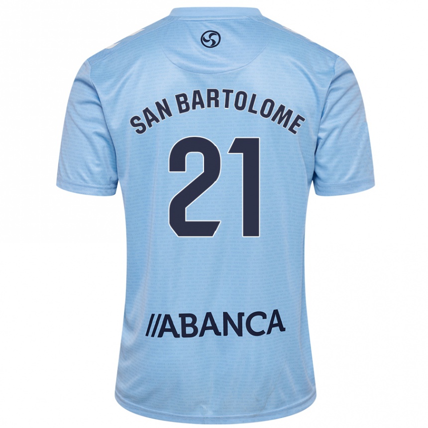 Kids Football Víctor San Bartolomé #21 Sky Blue Home Jersey 2024/25 T-Shirt Uk