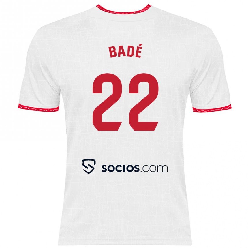 Kids Football Loïc Badé #22 White Red Home Jersey 2024/25 T-Shirt Uk