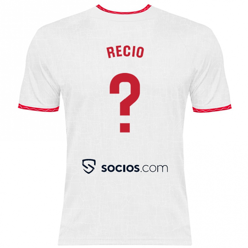 Kids Football Sergio Recio #0 White Red Home Jersey 2024/25 T-Shirt Uk