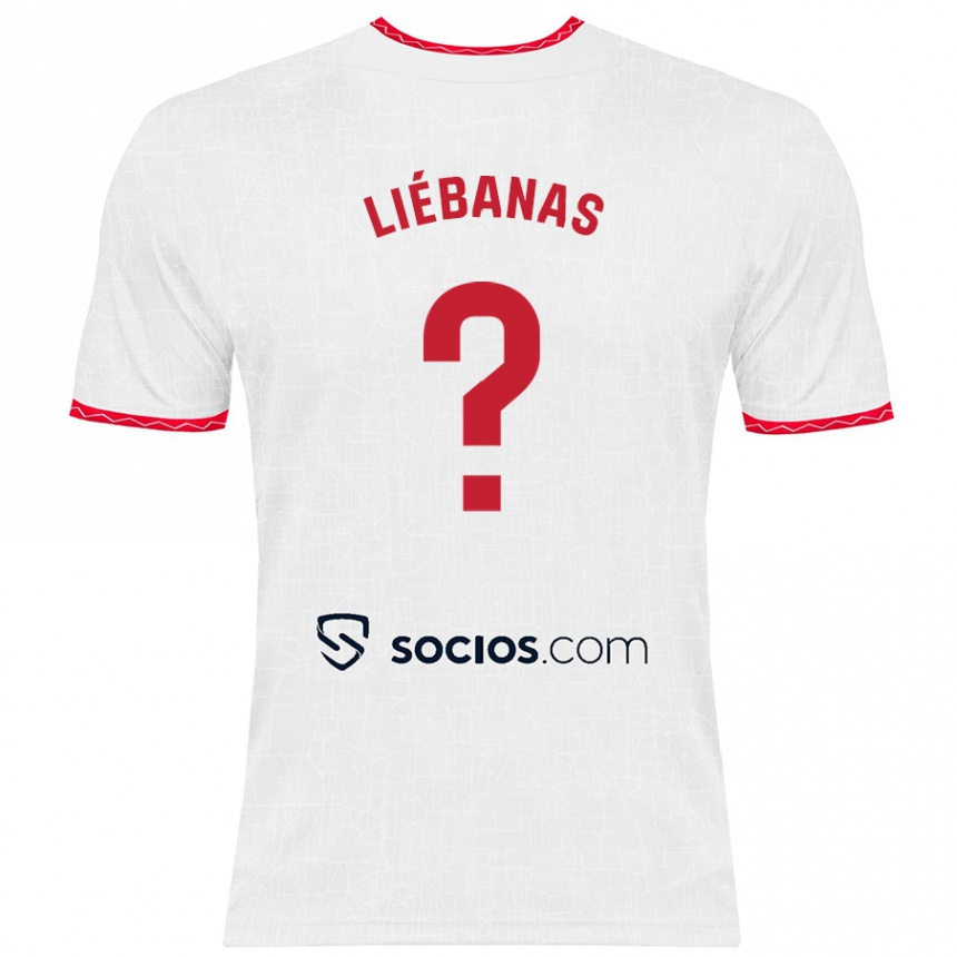 Kids Football José Manuel Liébanas #0 White Red Home Jersey 2024/25 T-Shirt Uk