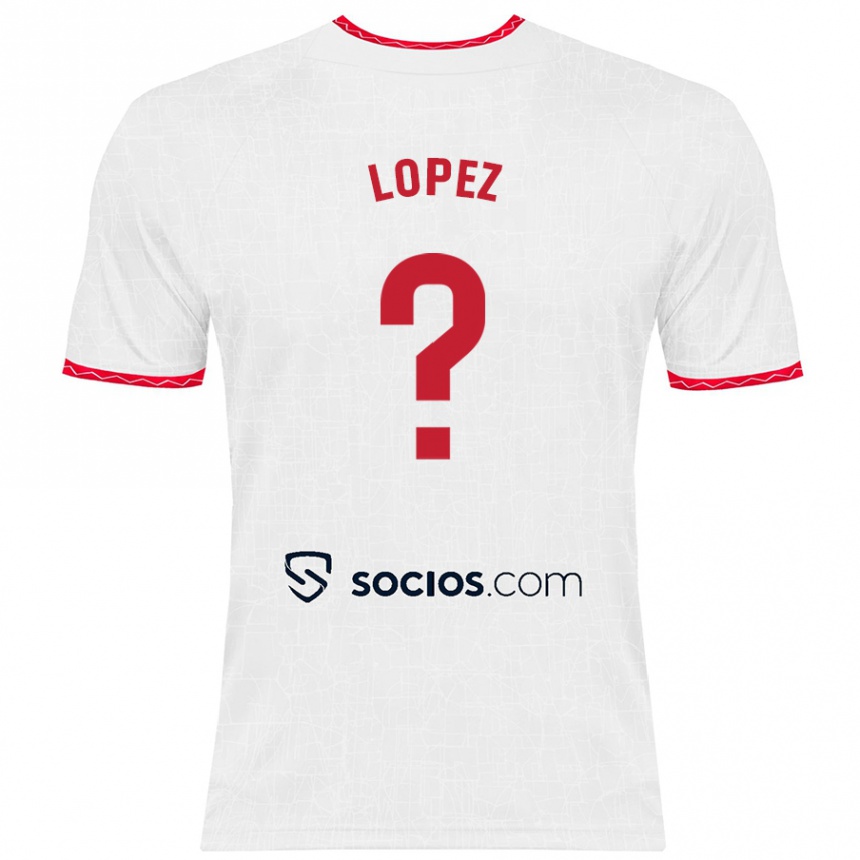 Kids Football David López #0 White Red Home Jersey 2024/25 T-Shirt Uk