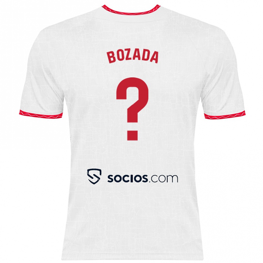 Kids Football José Antonio Bozada #0 White Red Home Jersey 2024/25 T-Shirt Uk