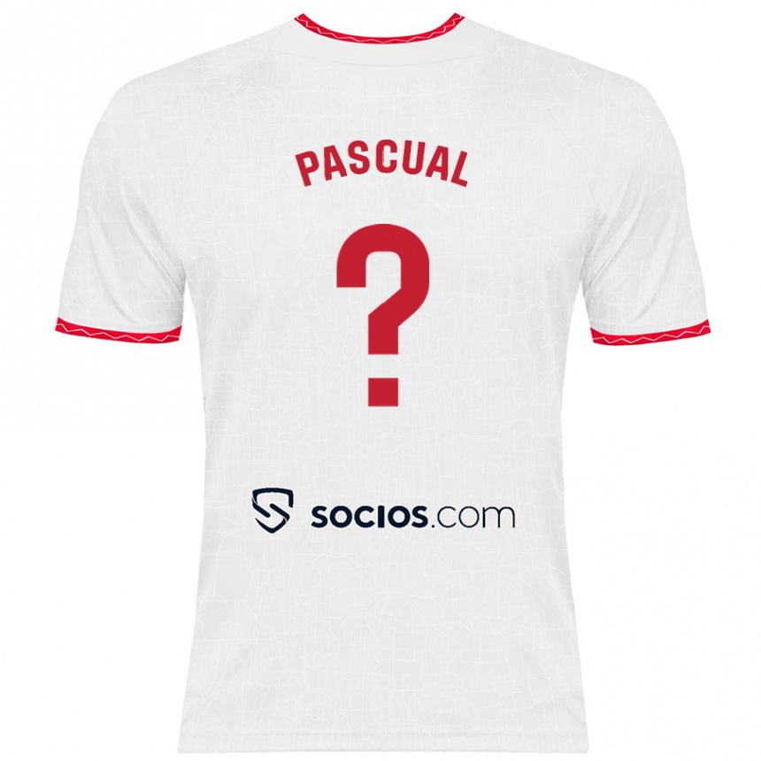 Kids Football Álvaro Pascual #0 White Red Home Jersey 2024/25 T-Shirt Uk