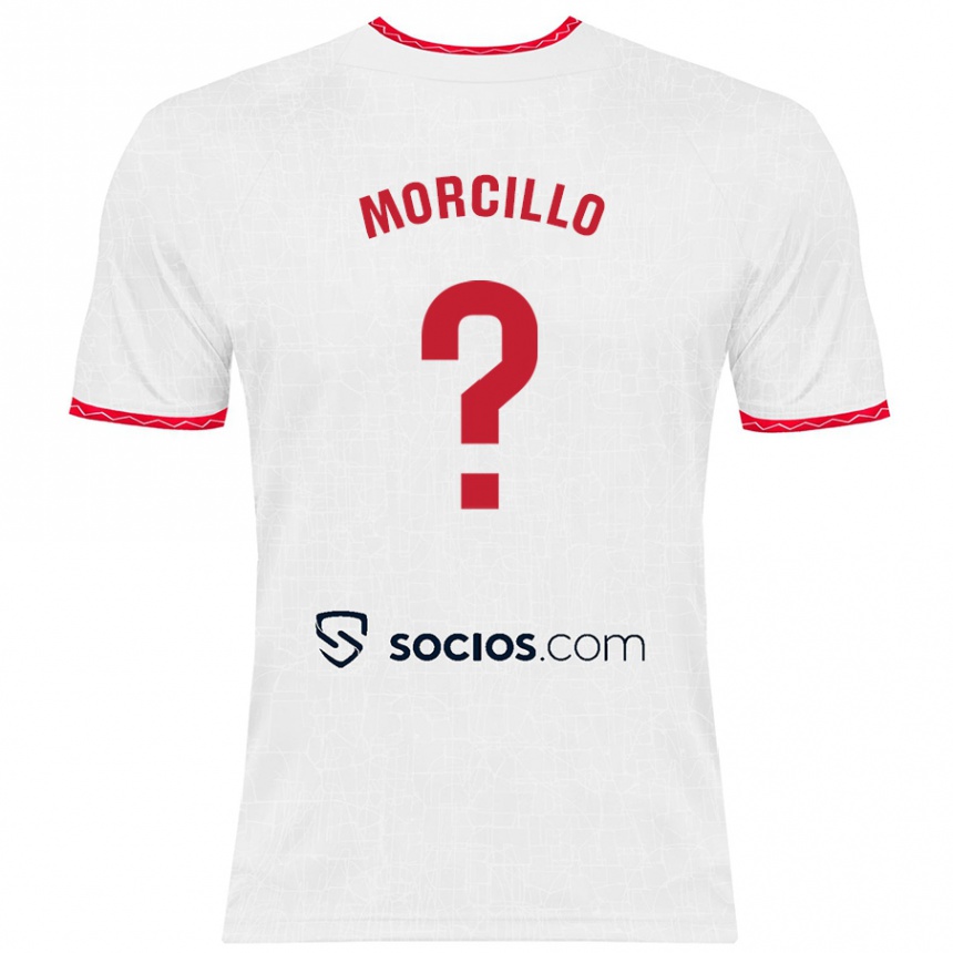 Kids Football Raquel Morcillo #0 White Red Home Jersey 2024/25 T-Shirt Uk