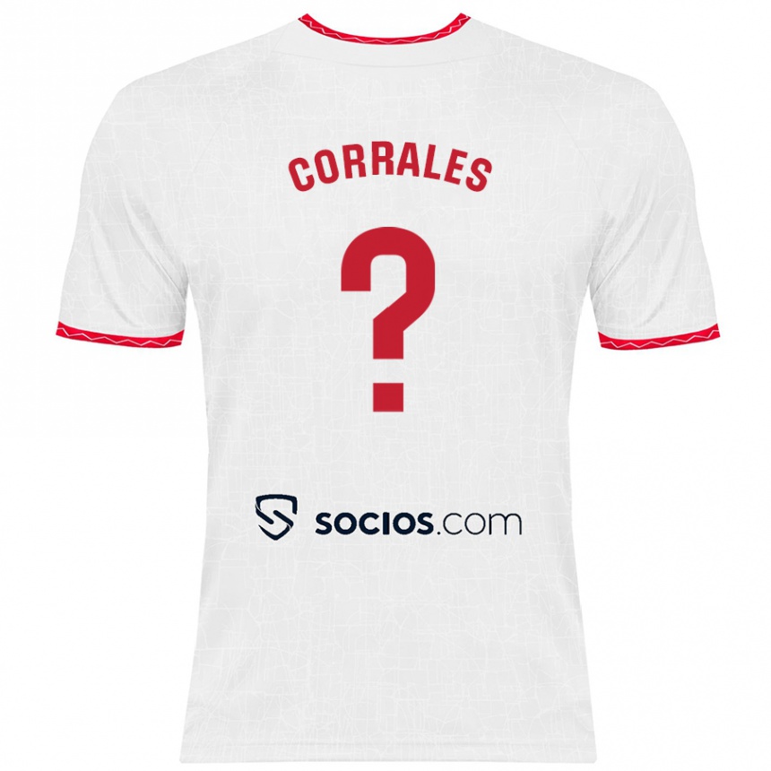 Kids Football Lucía Corrales #0 White Red Home Jersey 2024/25 T-Shirt Uk