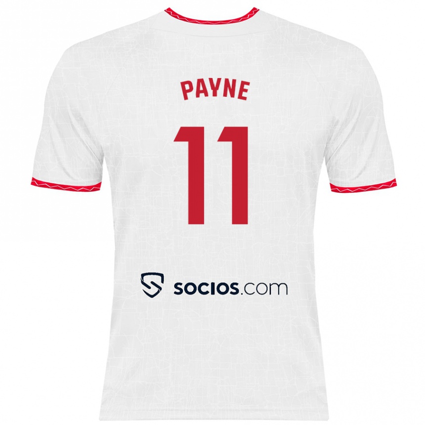 Kids Football Antionette Oyedupe Toni Payne #11 White Red Home Jersey 2024/25 T-Shirt Uk