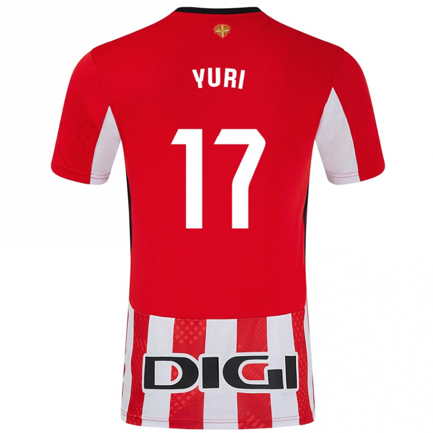 Kids Football Yuri Berchiche #17 Red White Home Jersey 2024/25 T-Shirt Uk