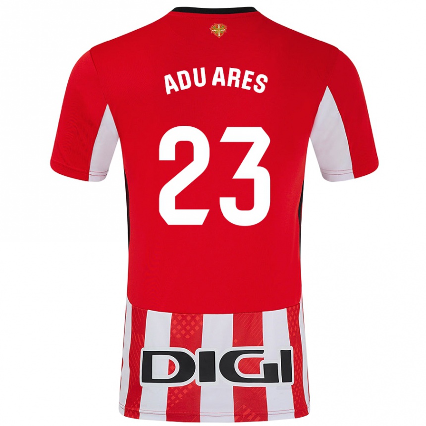 Kids Football Adu Ares #23 Red White Home Jersey 2024/25 T-Shirt Uk