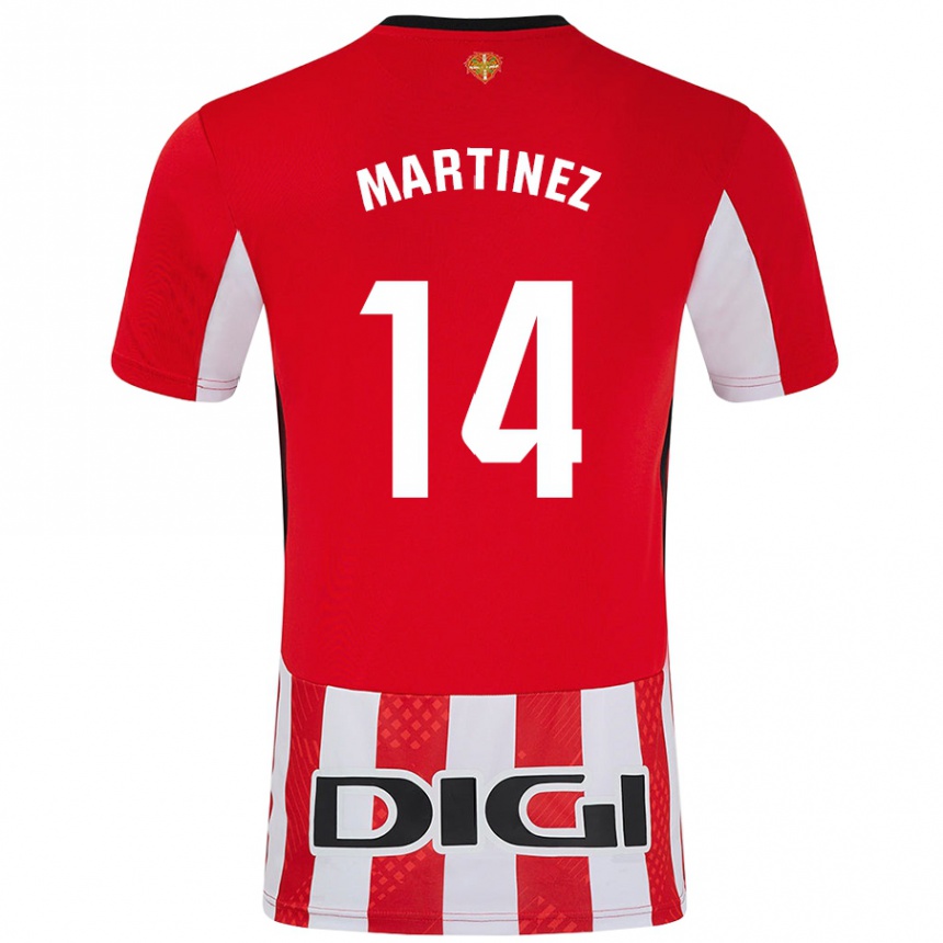 Kids Football Pablo Martínez #14 Red White Home Jersey 2024/25 T-Shirt Uk