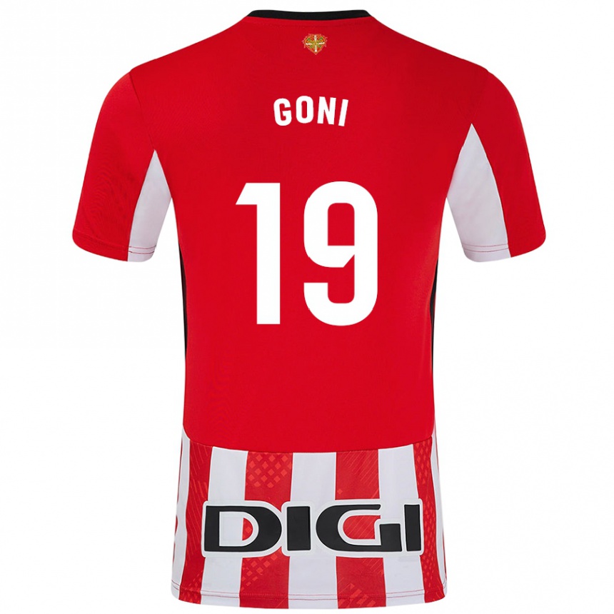 Kids Football Marcos Goñi #19 Red White Home Jersey 2024/25 T-Shirt Uk