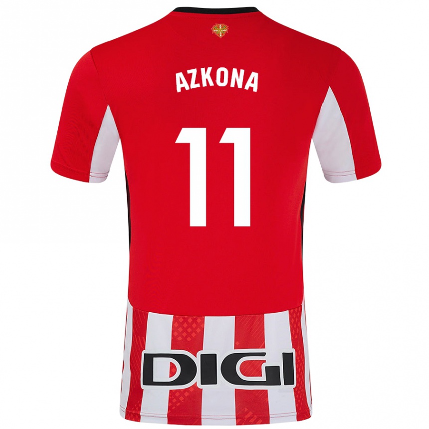 Kids Football Ane Azkona Fuente #11 Red White Home Jersey 2024/25 T-Shirt Uk