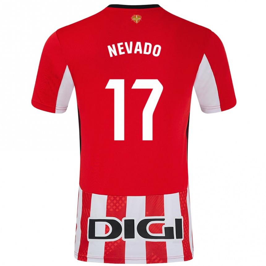 Kids Football Nerea Nevado Gómez #17 Red White Home Jersey 2024/25 T-Shirt Uk